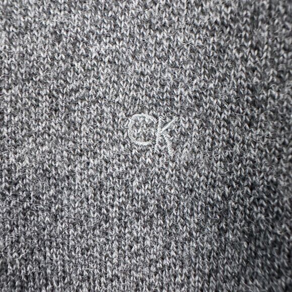 Calvin Klein 100% Italian Merino Wool 1/4 Zip Pullover Mens Large Dark Gray Soft - Picture 7 of 14